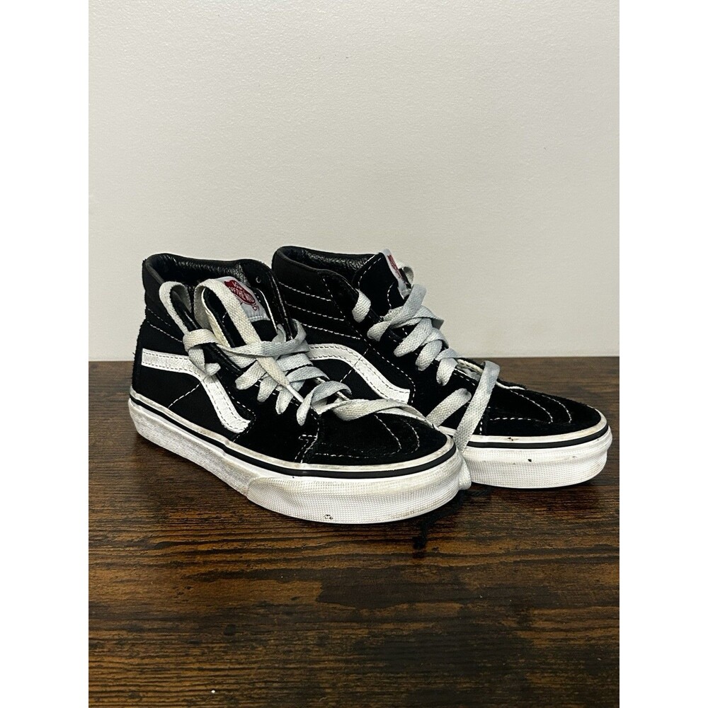 VANS Sk8-Hi Sneakers Black with A White Side Stripe High-top Kids Size 1 Youth